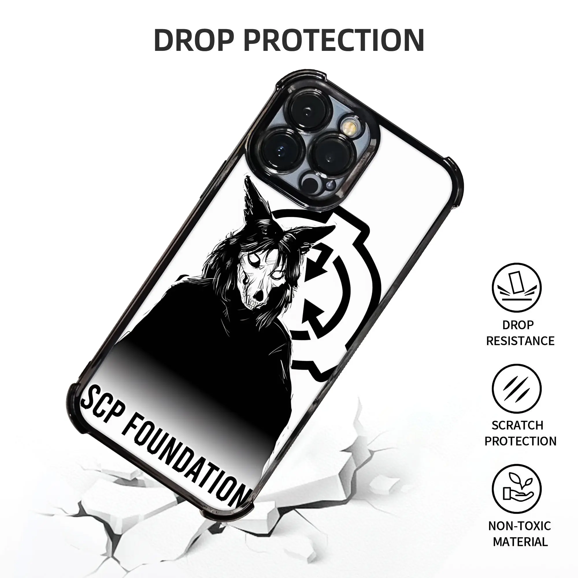 MalO wolf skull Phone Case SCP Foundation Electroplating Process IPhone Various Models