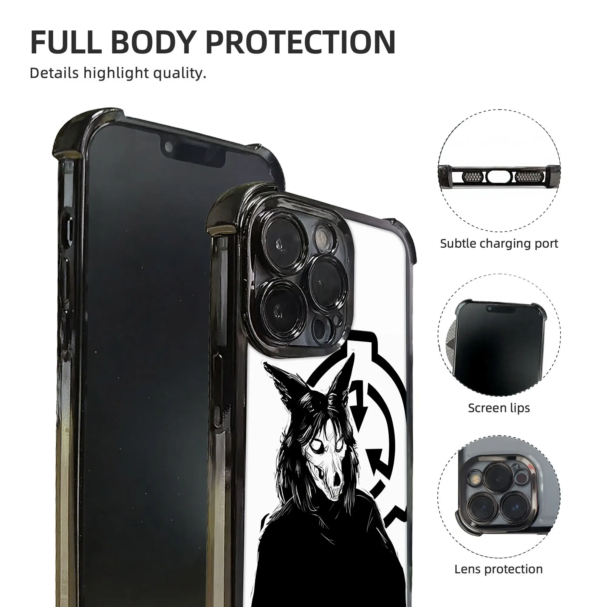 MalO wolf skull Phone Case SCP Foundation Electroplating Process IPhone Various Models