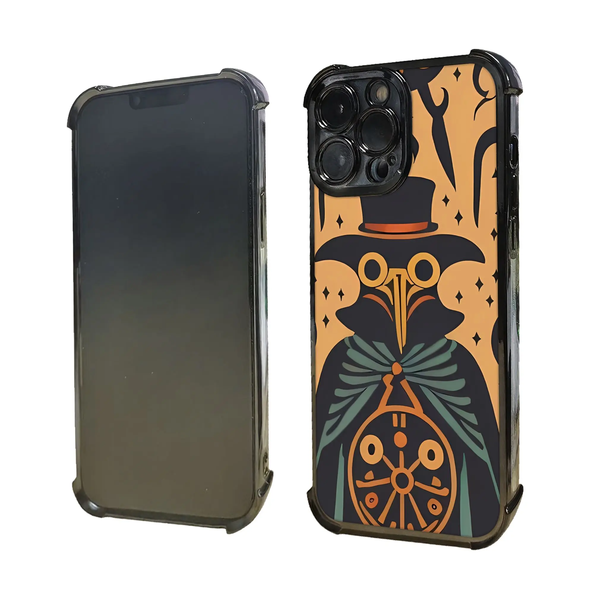 Plague Doctor Halloween Illustration Steampunk Goth Phone Case SCP Foundation Electroplating Process Phone Various Models