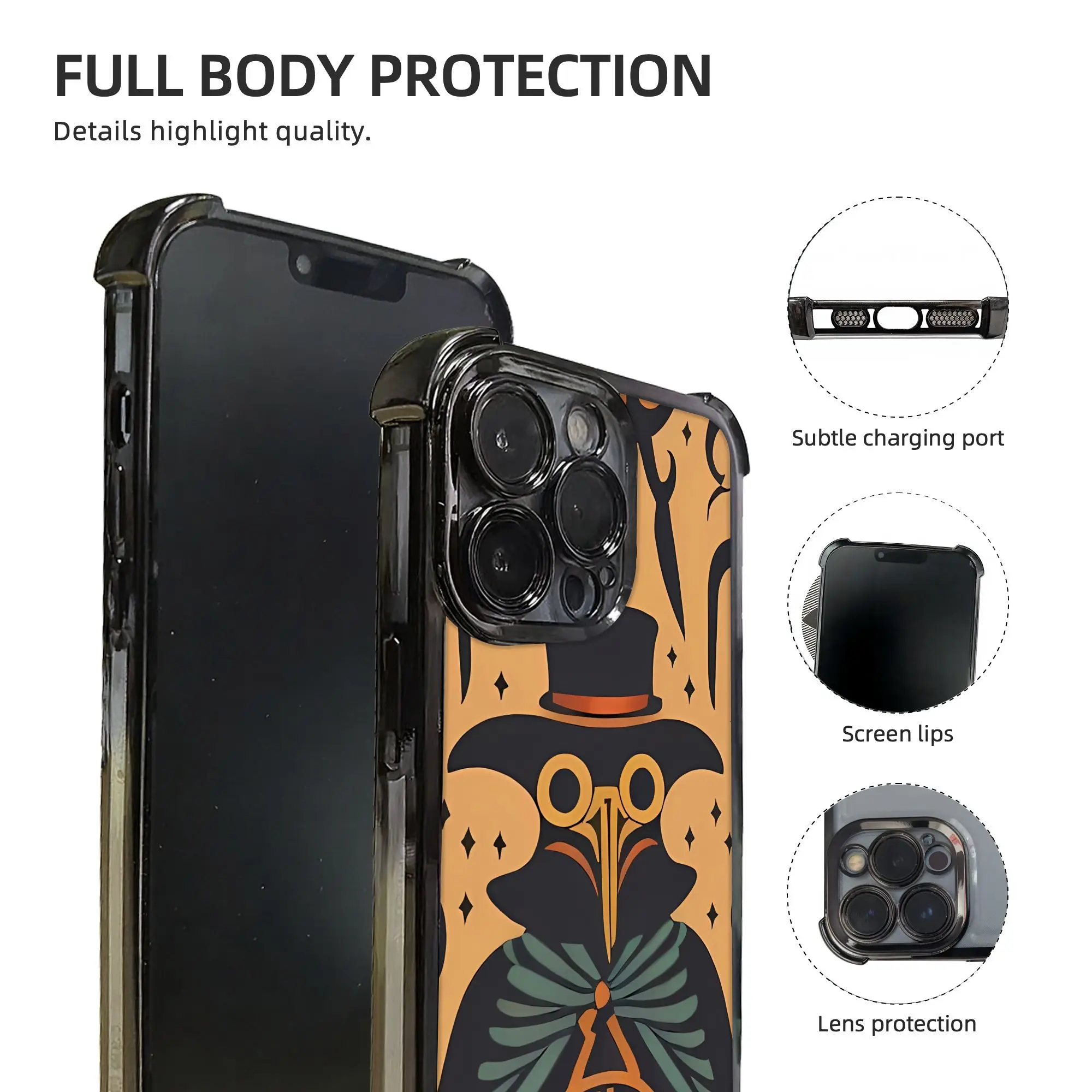 Plague Doctor Halloween Illustration Steampunk Goth Phone Case SCP Foundation Electroplating Process Phone Various Models