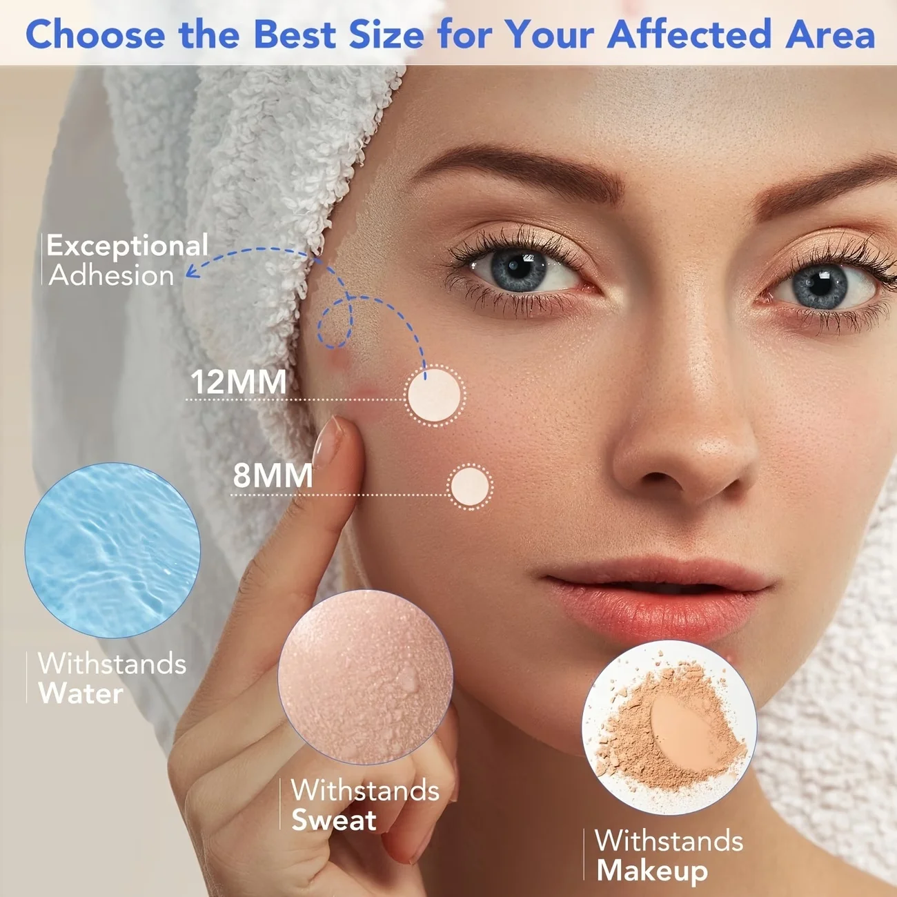 443pcs Hydrocolloid Acne Patches 5 Sizes Face Nose Back, Transparent Stickers Cover & Conceal, Cleanse Skin