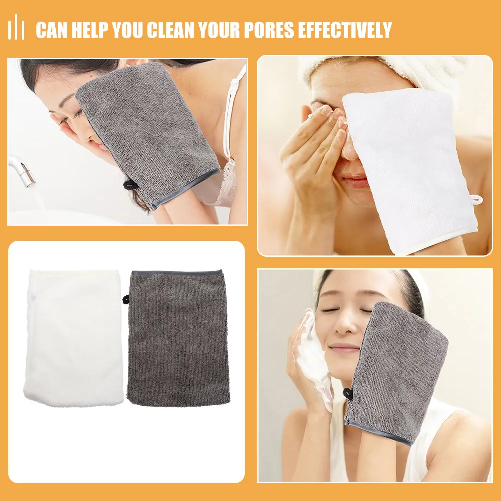 10Pcs Reusable Makeup Remover Gloves Microfiber Facial Cleaning Gloves for Daily Face Cleansing Eye Shadow Lipstick Mascara