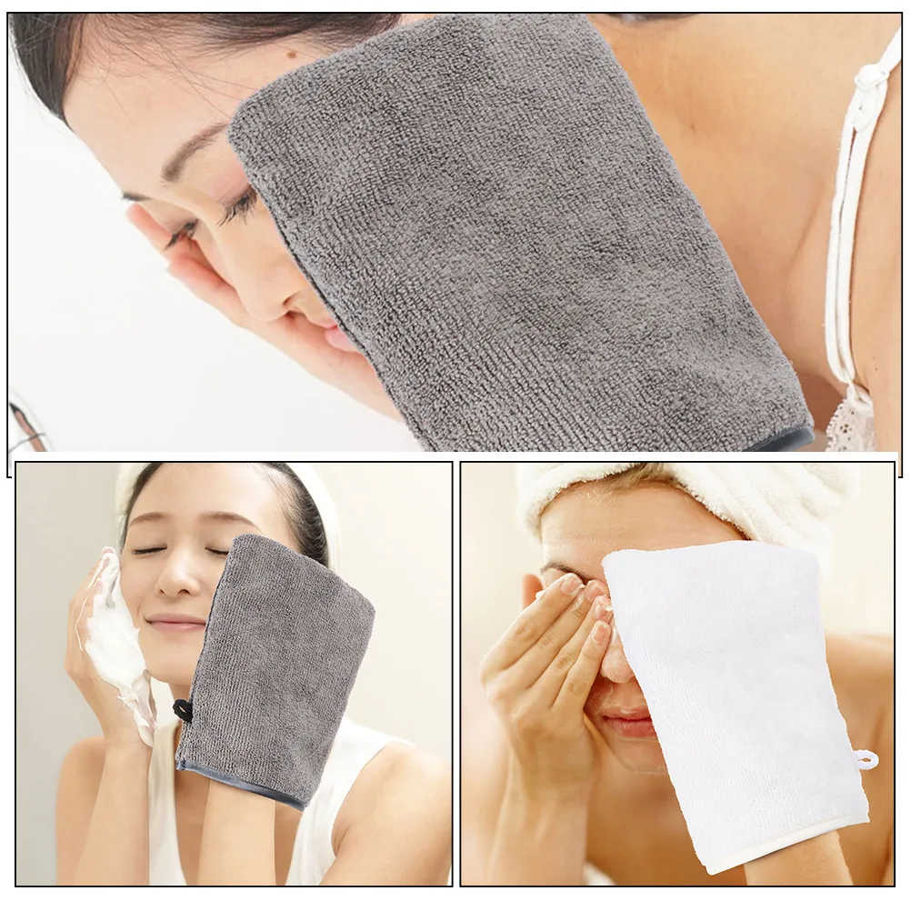 10Pcs Reusable Makeup Remover Gloves Microfiber Facial Cleaning Gloves for Daily Face Cleansing Eye Shadow Lipstick Mascara