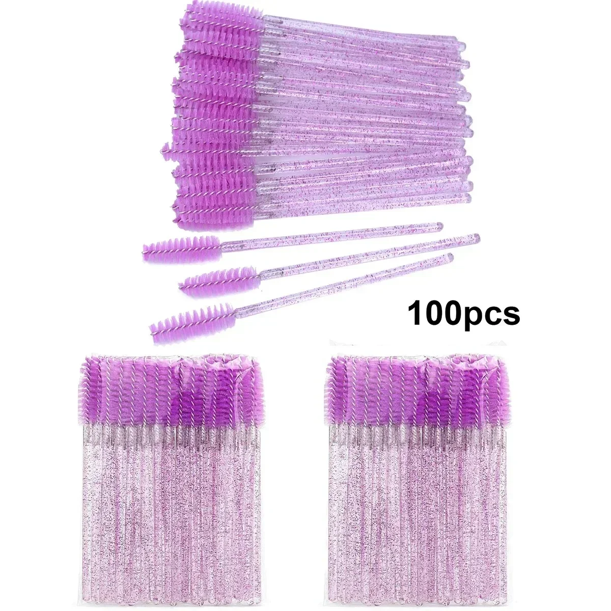 Wholesale 100pcs Disposable Eyelash Brushes Spoolies Micro Lash Mascara Wands Combs for Eyelash Extension Makeup Cosmetic Tools