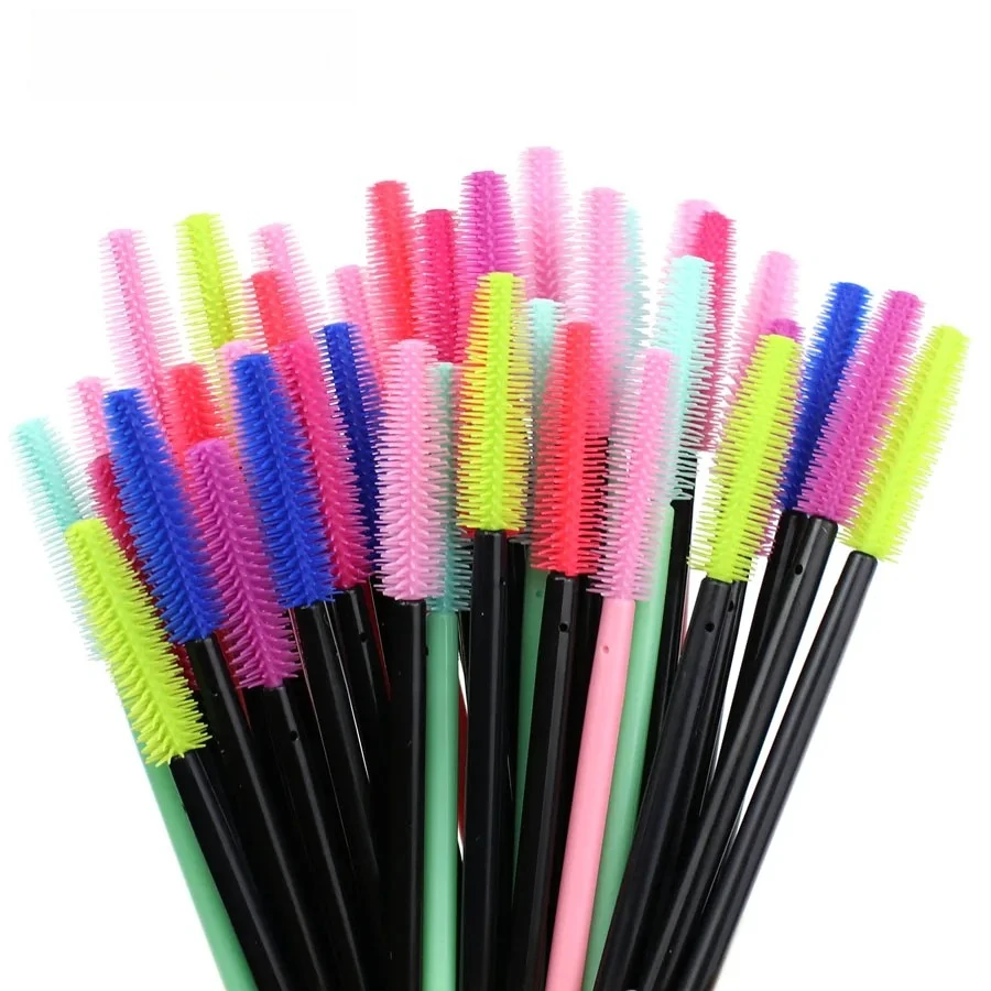 50pcs Silicone Mascara Wands Applicator Disposable Eyelash Brushes Comb Beauty Makeup Brush For Women Eyelash Extension tools