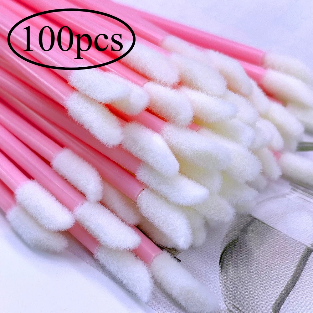 100Pcs Disposable Lip Brush Eyelash Extension Makeup Brushes Lash Extension Mascara Applicator Lipstick Wands Cosmetic Tools