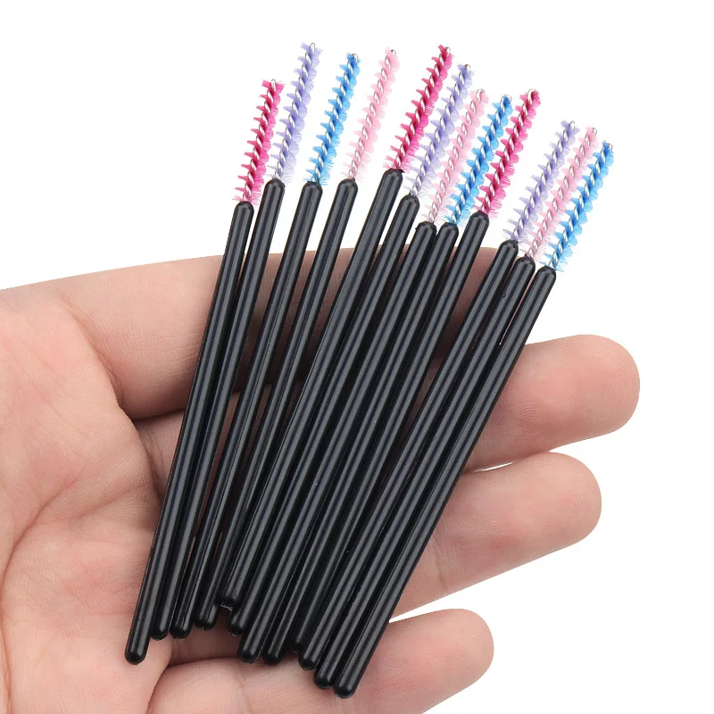 50Pcs/bag Nylon Disposable Eyelash Brushes Brow Brush Lashes Extension Mascara Wands Cosmetic Brushes Set Beauty Makeup Tools