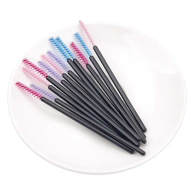 50Pcs/bag Nylon Disposable Eyelash Brushes Brow Brush Lashes Extension Mascara Wands Cosmetic Brushes Set Beauty Makeup Tools
