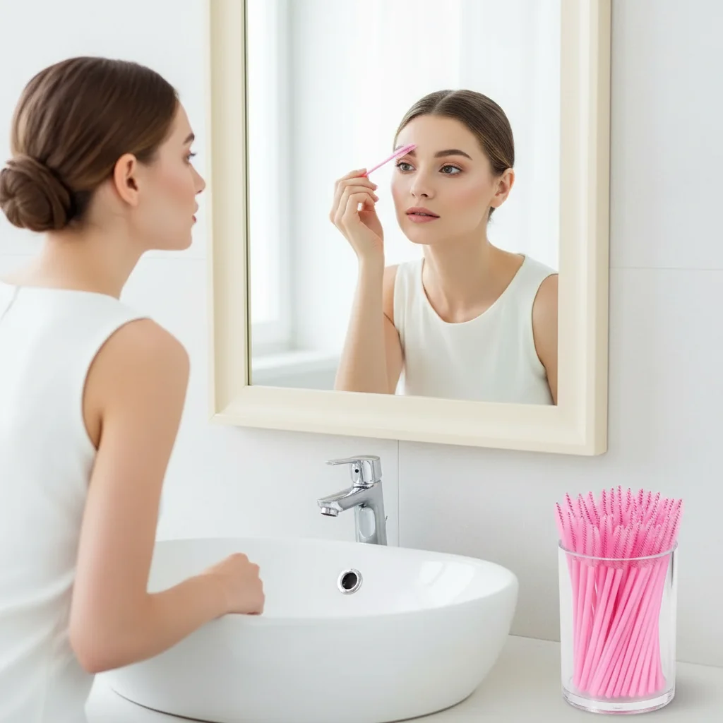 50pcs Disposable Eyelash Brushes, Mascara Wands, Eye Lash Brush, Spoolies For Eyelash Extensions, Spoolie Eyebrow Eyeshado