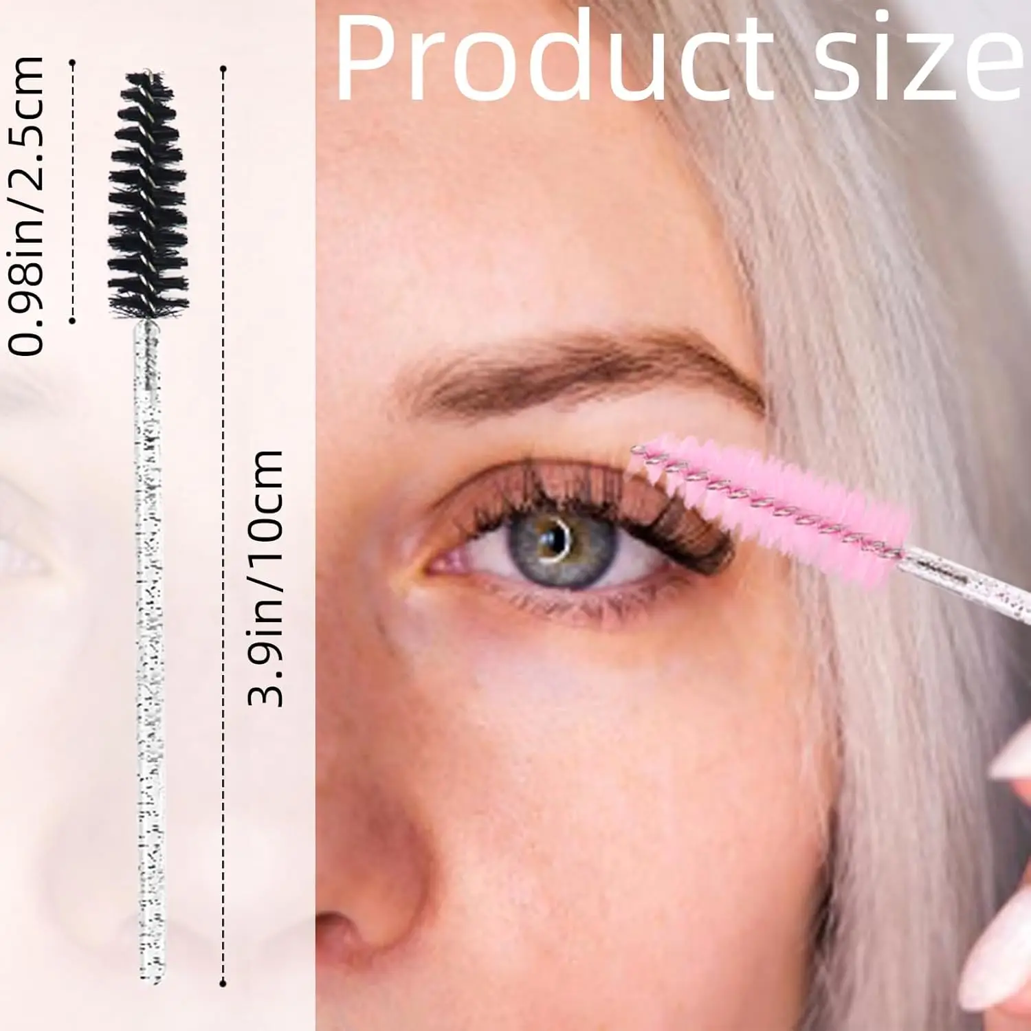 2025 Trend 200Pcs  Wands -Lash Spoolies,  Disposable Extensions & Makeup Grooming Mascara  Crystal  Eyebrow Brush for Eyelash