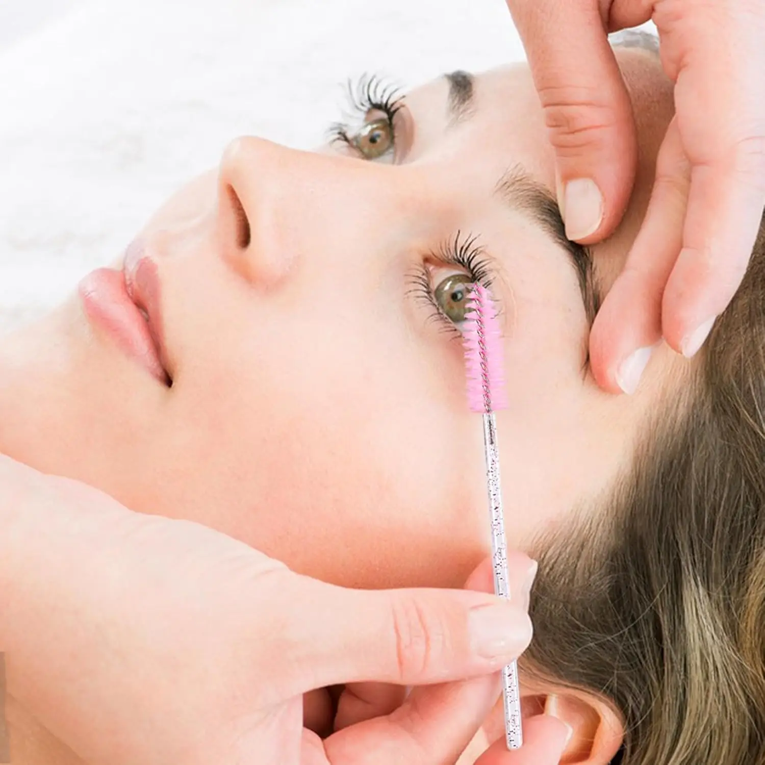 2025 Trend 200Pcs  Wands -Lash Spoolies,  Disposable Extensions & Makeup Grooming Mascara  Crystal  Eyebrow Brush for Eyelash