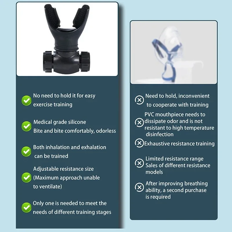Breathing Trainer Lung Respirator Fitness Equipment Respiratory Silicone High Altitude Training Outdoor Expiratory Exercise Tool