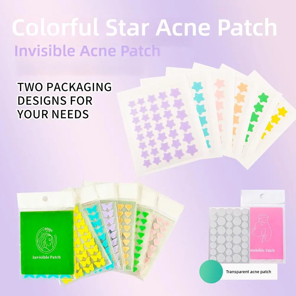1Sheet Cute Star Butterfly Shaped Acne Patch Pimple Cover Sticker Invisible Pimple Cover Acne Removal Pimples Patch Beauty Tools