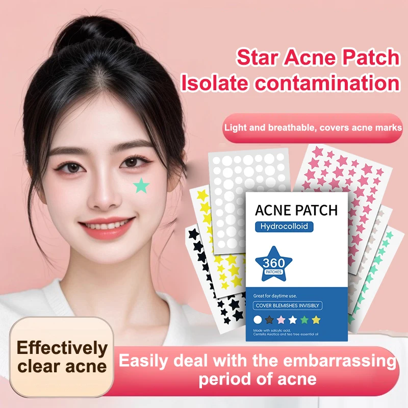 360Pcs Colorful Invisible Pimple Removal Anti-Acne Hydrocolloid Patches Spots Marks Concealer Beauty Makeup Tool Repair Sticker