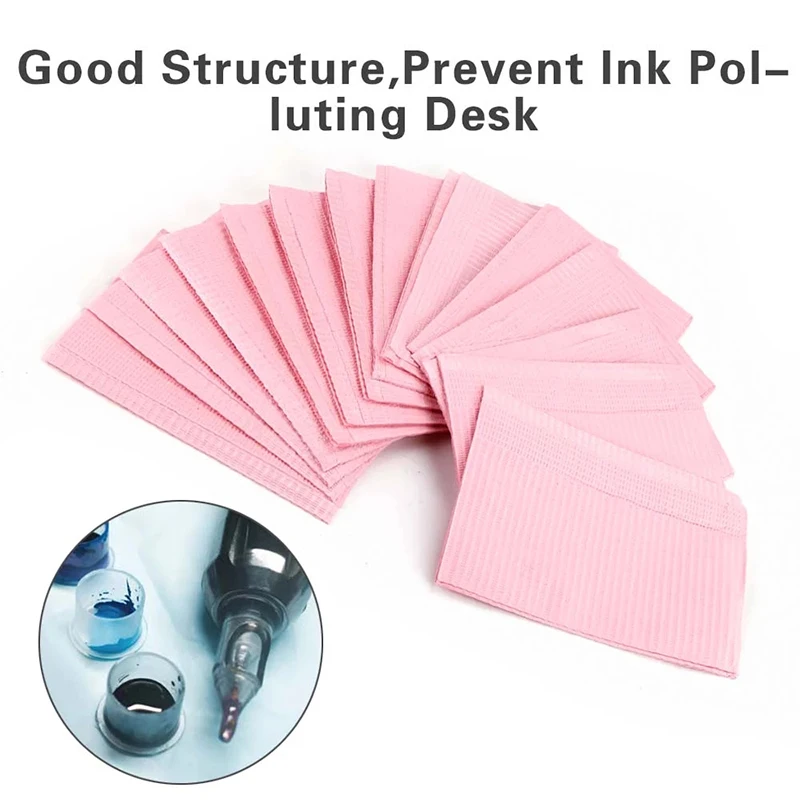 125pcs Disposable Tattoo Clean Pad For Waterproof Tattoo Table Covers Dental Bib Pads Nail Art Beauty Tools Tattoo Accessories