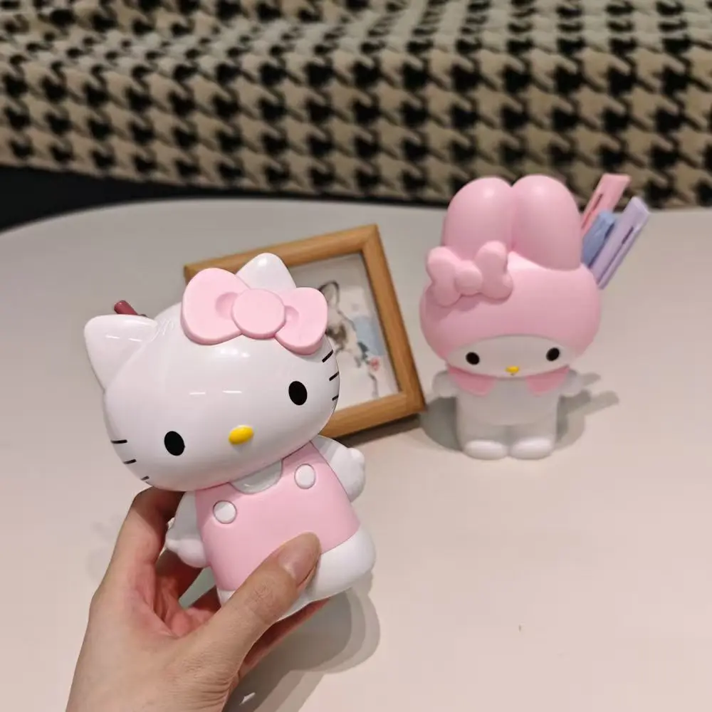 Sanrio Kuromi Hello Kitty Makeup Brush Storage Kawaii Pen Holder Desktop Organizer Stationery Student Gift Cute Melody