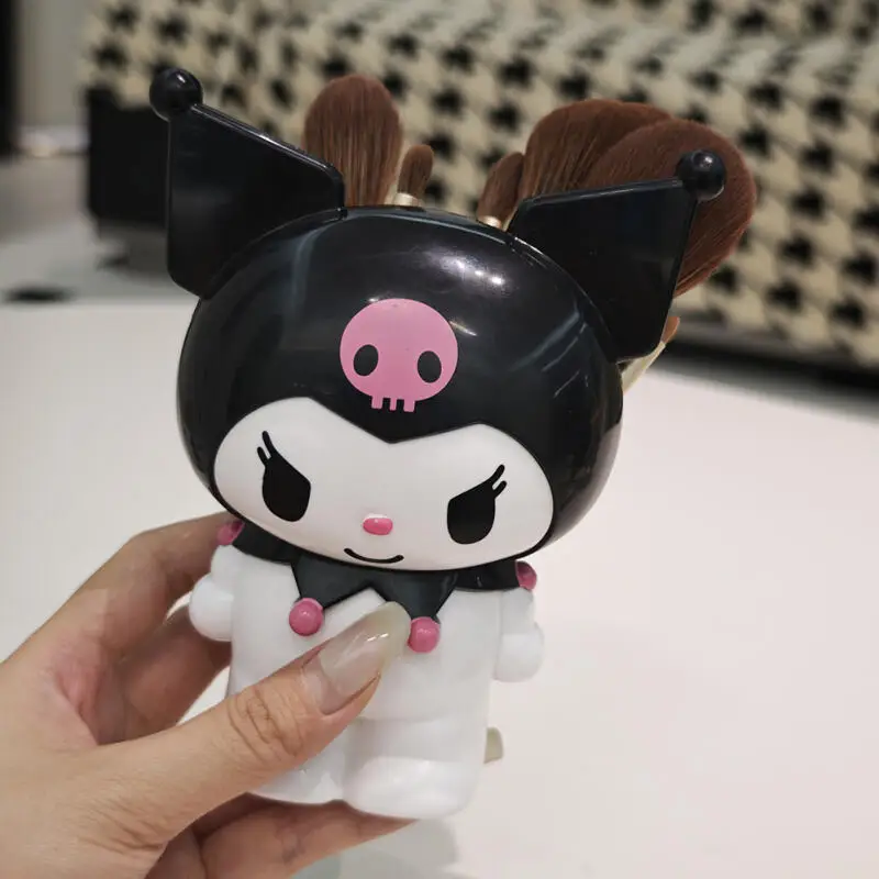 Sanrio Kuromi Hello Kitty Makeup Brush Storage Kawaii Pen Holder Desktop Organizer Stationery Student Gift Cute Melody