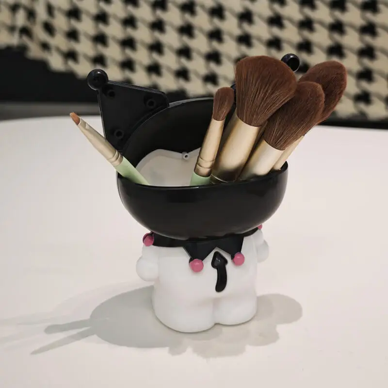 Sanrio Kuromi Hello Kitty Makeup Brush Storage Kawaii Pen Holder Desktop Organizer Stationery Student Gift Cute Melody