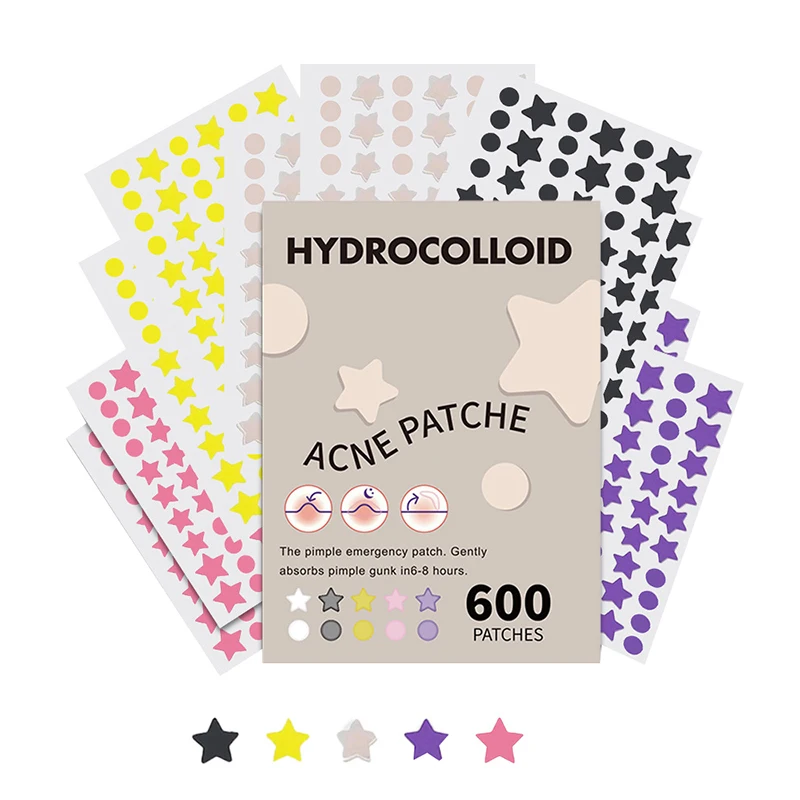 600Pcs/set Star Pimple Patch Acne Colorful Invisible Acne Removal Skin Care Stickers Concealer Face Spot Beauty Makeup Tools