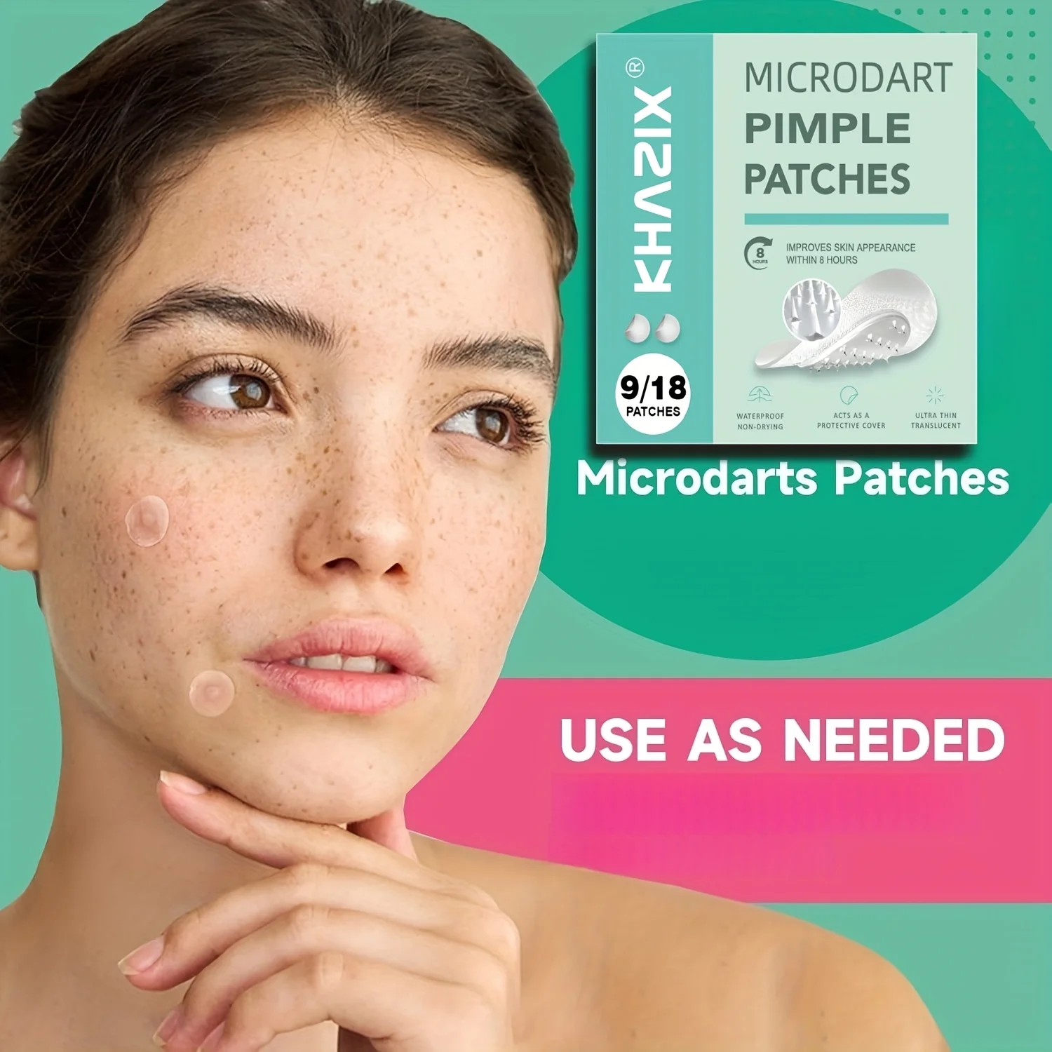 9 pieces water-based acne patches, invisible and comfortable acne patches, with micro needle tips, suitable for early acne