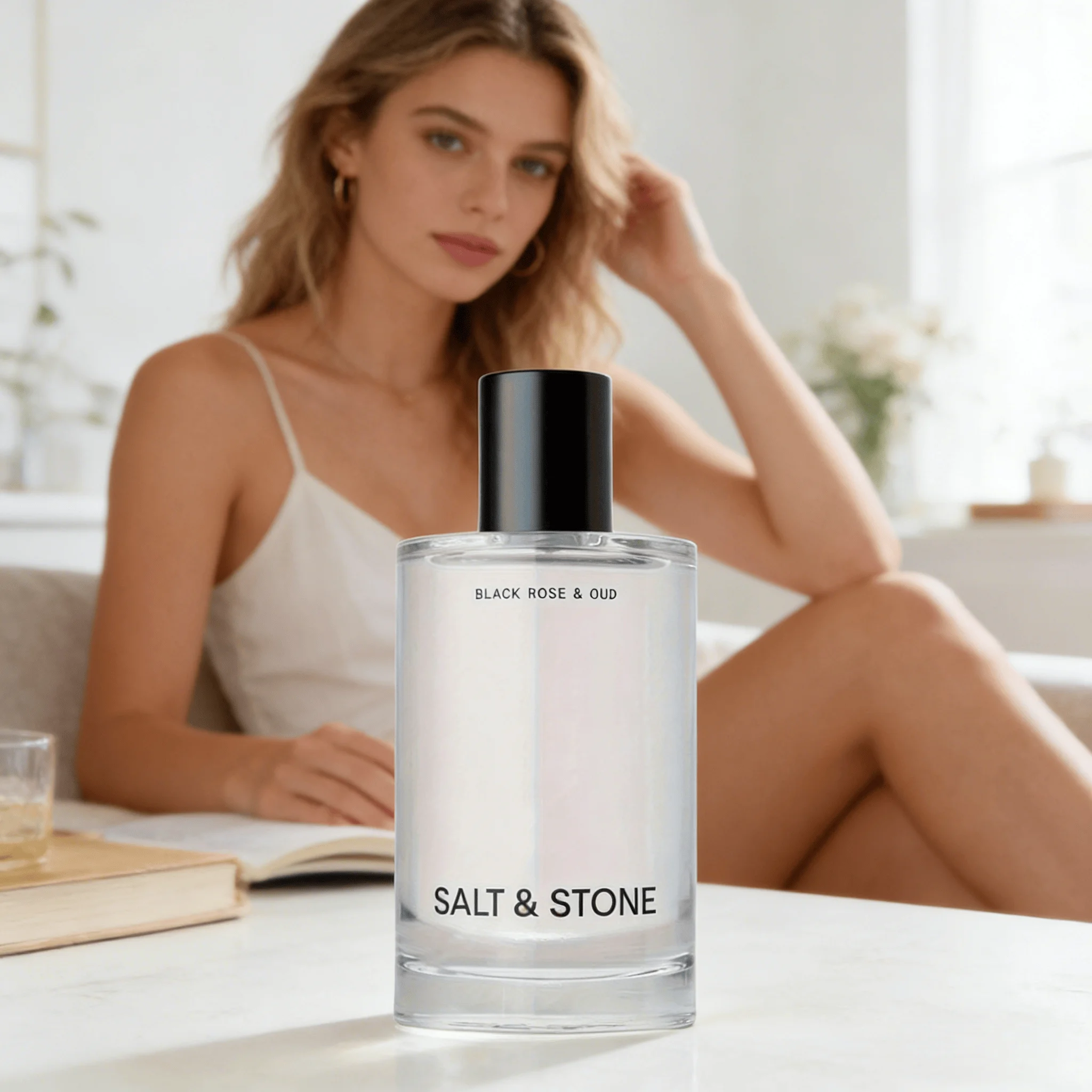 Salt Orange Blossom and Basil Scented Perfume, Moisturizing Fragrance with Glycerin and Red Algae, Vegetarian, 3.3 Oz, 100ml