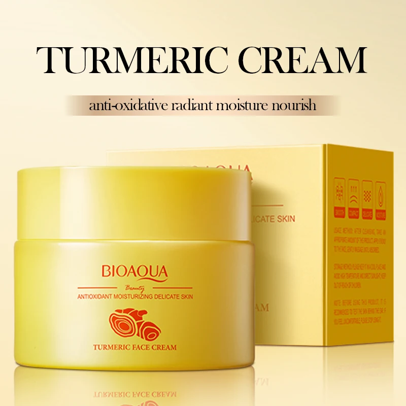 BIOAQUA Turmeric Skin Care Sets Moisturizing Whitening Face Cream Anti-Aging Anti Dark Circles Eye Cream Facial Skin Care Kit