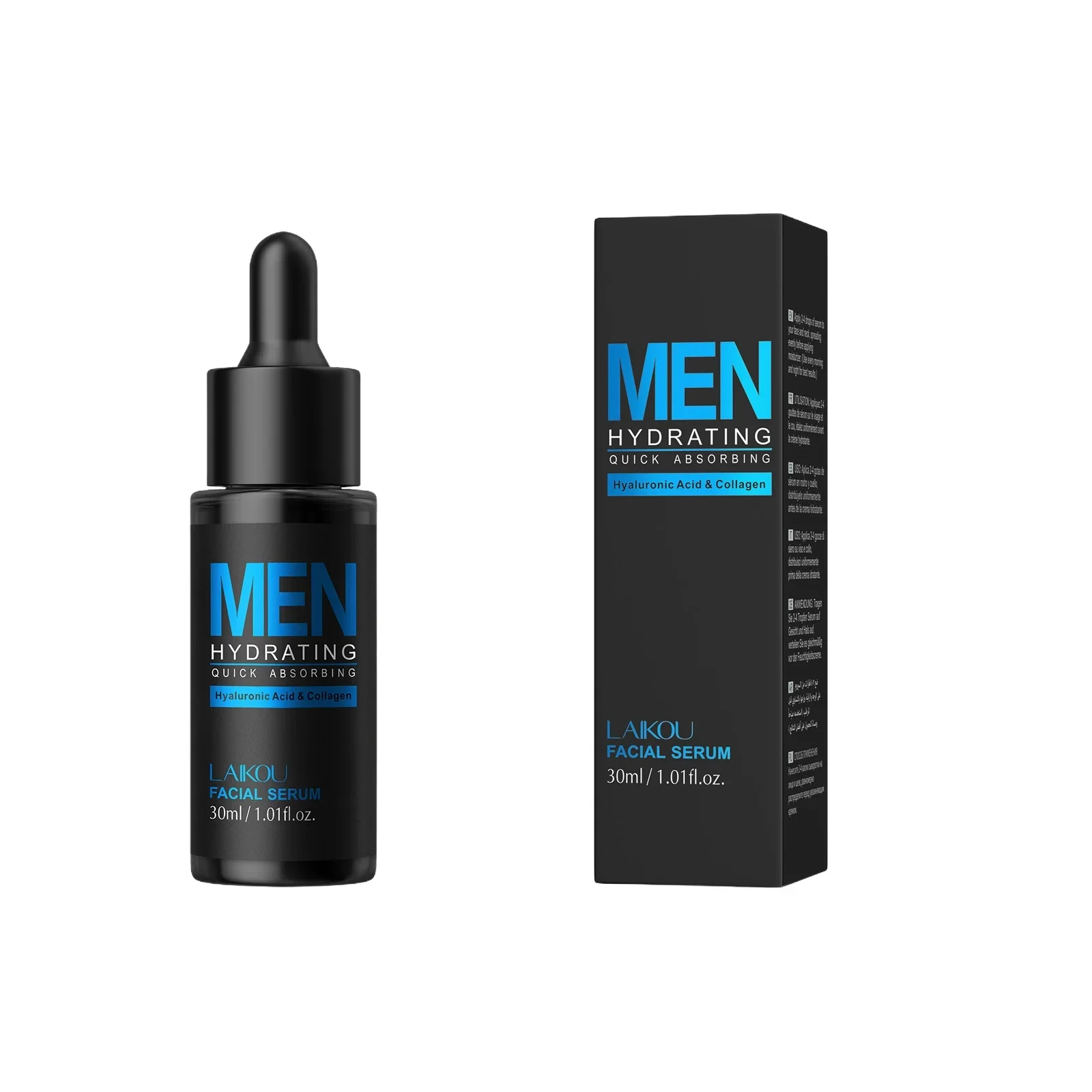 Mens 30ml Facial Serum Hydrating Oil Control Anti Aging Firming Brightens Skin Tone Hyaluronic Acid Essence Daily Skincare