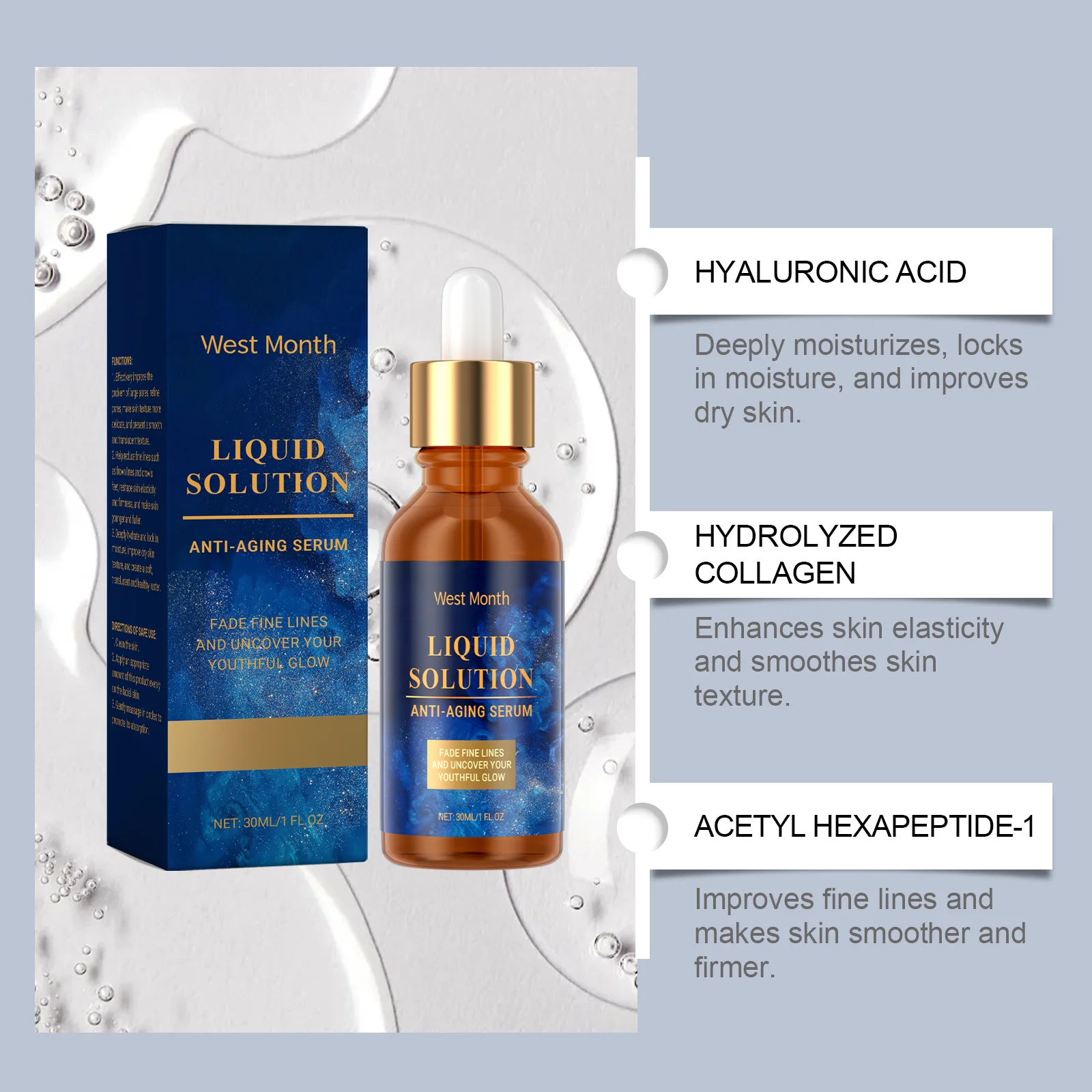 Anti Aging Facial Serum Firming Lifting Fade Fine Lines Deep Moisturizing Whitening Anti Dark Circles Wrinkle Remover Face Cream