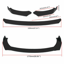 Gloss Black Style Front Bumper Lip Spoiler Splitter ABS For Dodge Dart 2013-2016