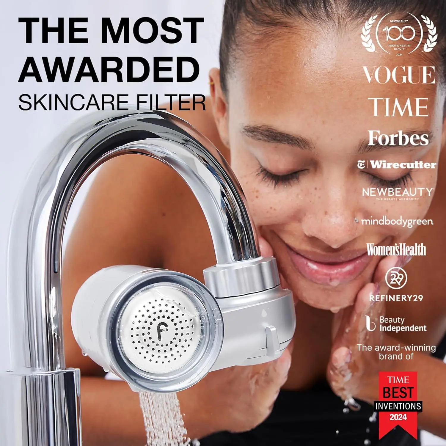 Skincare Filter 2.0, Bathroom Sink Filter Faucet for Men and Women’s Skin Care, 99.9% Chlorine Removal – 0.000001 mm Carbon Fibe