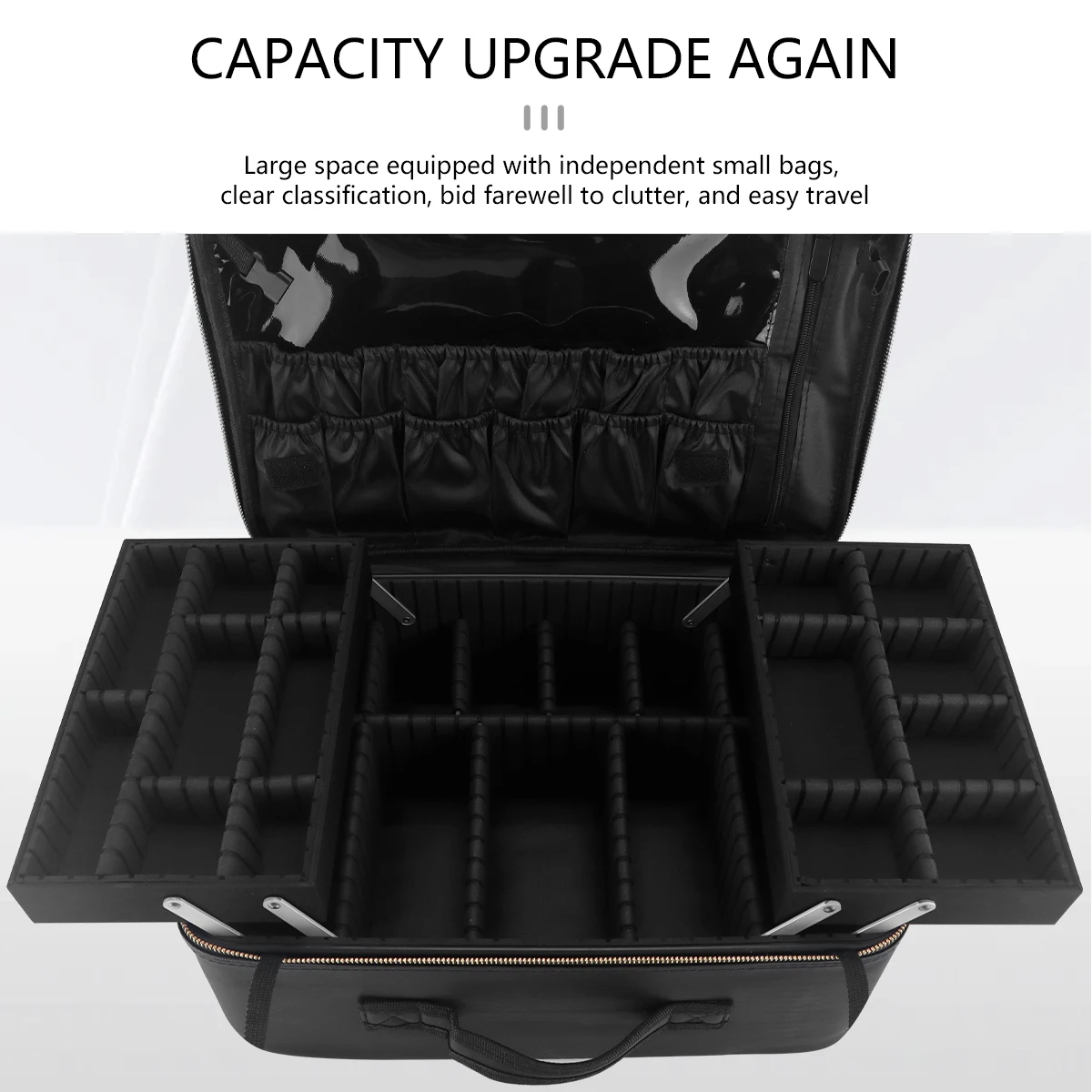 Women Travel Cosmetic Case Organizer Box Brush Holder Makeup Artist Storage Box Makeup Case Makeup Bag Professional Train Case