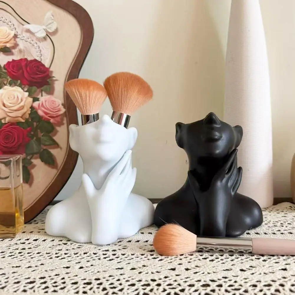 Female Bust Figurine Vase Makeup Brush Pen Holder New Creative Human Body Art Vase Desk Organizer Statue Ornament Home Decor