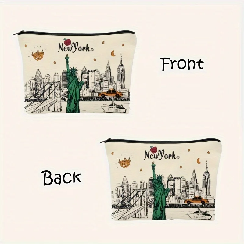A NewYork bag - cute multifunctional zipper pouch for women, jewelry storage bagperfect travel zipper small storage bag.