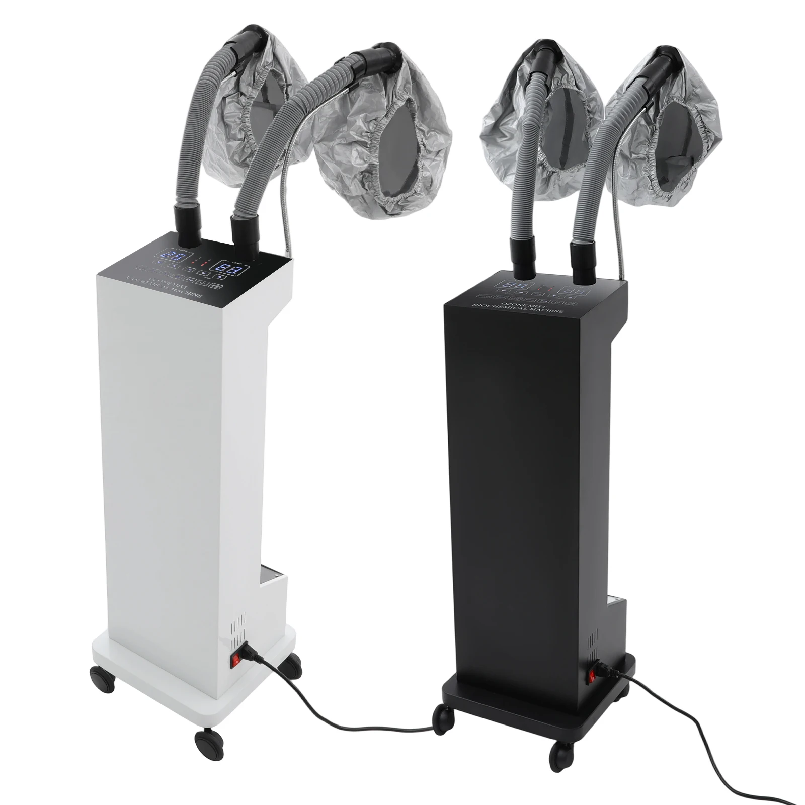 650W Dual-tube Hair Steaming Machine Barber Shop Hair Care Device Professional Micro Mist Hair Color Processor 110V White/Black