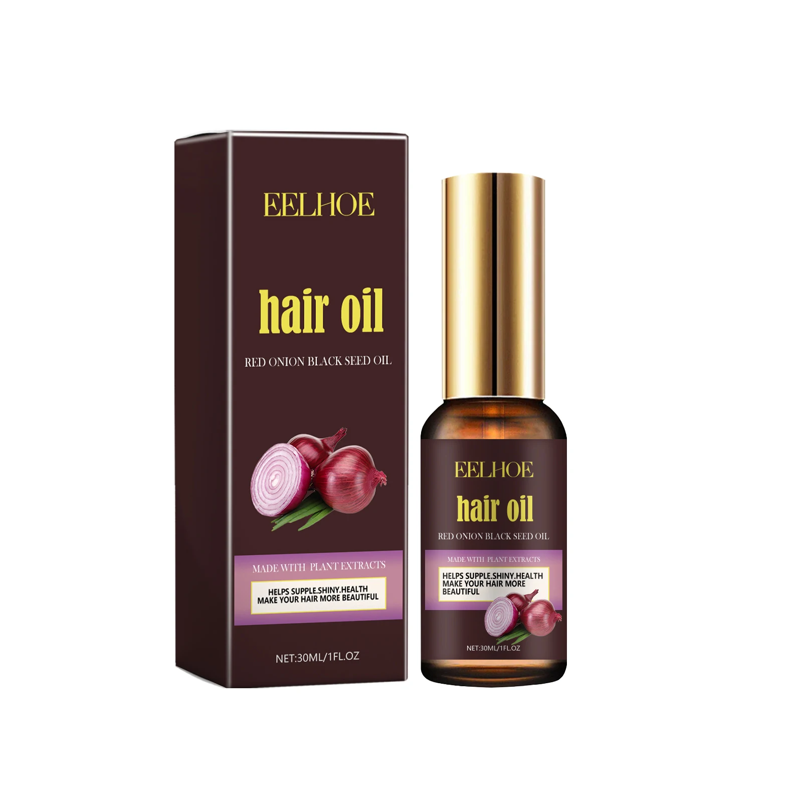 Red Onion Hair Oil Nourishing Treatment Repair Damaged Root Reduce Frizzy Flyaways Moisturizing Promotes Thicker Fuller Hair