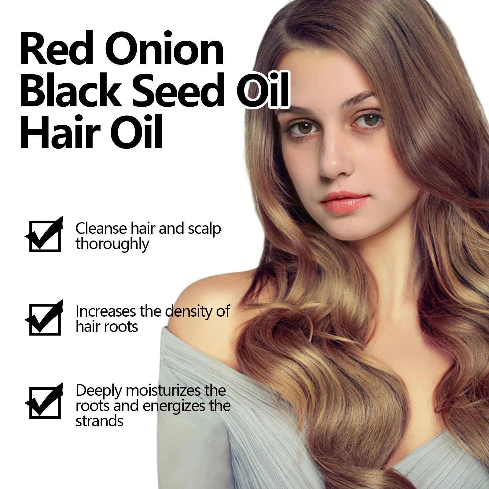 Red Onion Hair Oil Nourishing Treatment Repair Damaged Root Reduce Frizzy Flyaways Moisturizing Promotes Thicker Fuller Hair