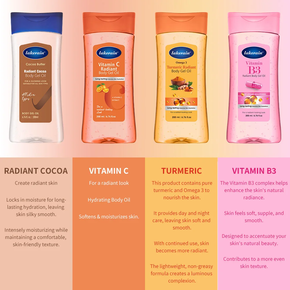 Vitamin C Turmeric Radiant Body Gel Oil Moisturizing Soften Dry Skin Glowing Treatment Nourishes & Hydrates Body Lotion Oil Care