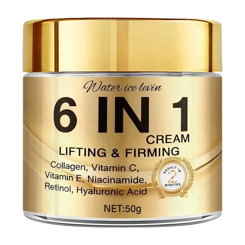 6 IN 1 Collagen Face Cream Lifting Firming Moisturizer with Vitamin C, E, Retinol,Hyaluronic Acid 50g Anti-Wrink Skin Care