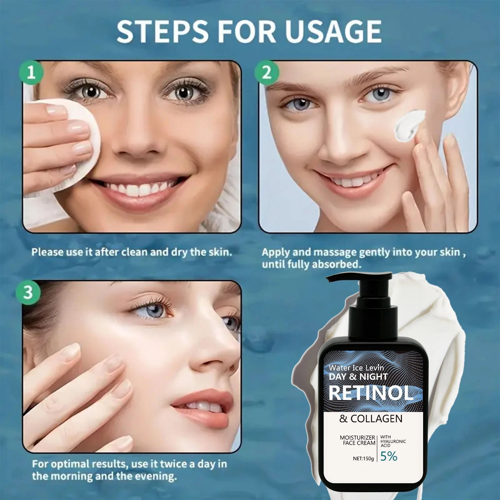 Advanced Retinol Facial Cream: Contains Collagen’S Day/Night Moisturizing Cream Hydrating, Firming. Light, Non-Greasy. For Face and Neck. Suitable for Both Men and Women Ideal Holiday Gifts