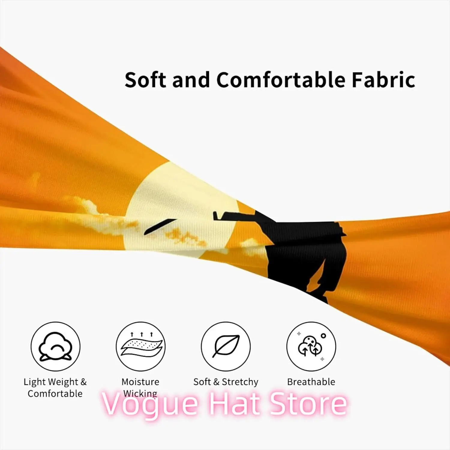 Sports Headband for Men Women Moisture Wicking Athletic Sweatband Sun Karate Silhouette Workout Sweat Bands Non Slip Headbands S