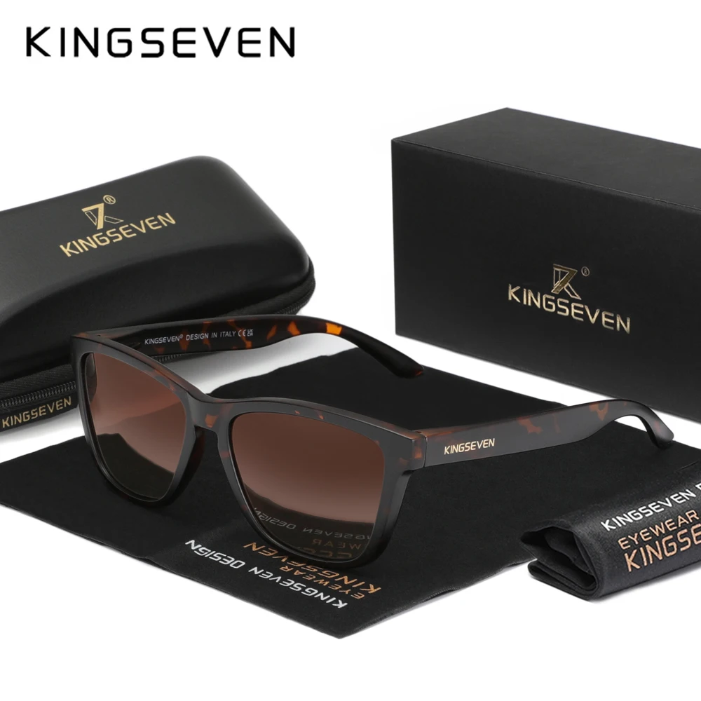 KINGSEVEN Men‘s Matte Frame Sunglasses Polarized UV400 Sunscreen Glasses Fashion Ultralight TR90 Women Causal Driving Eyewear