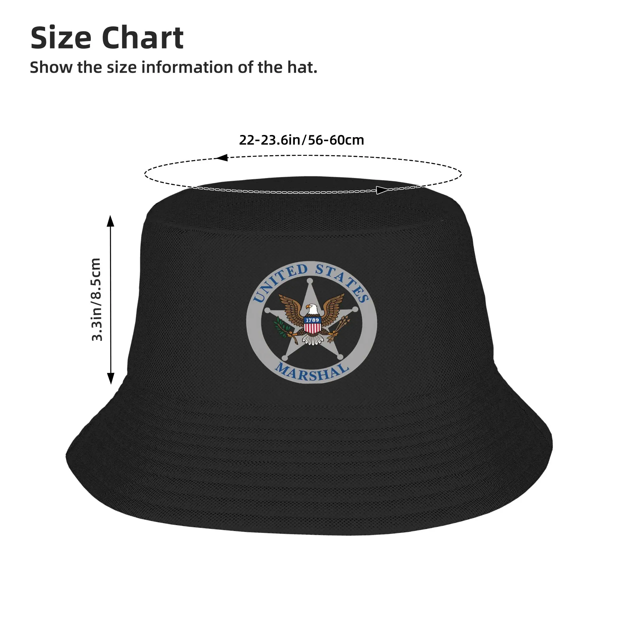US United States U.S. Marshal Police Bucket Hat  Outdoor Fisherman Caps For Men Women Casual Hunting Sunscreen Hats  Custom Cap