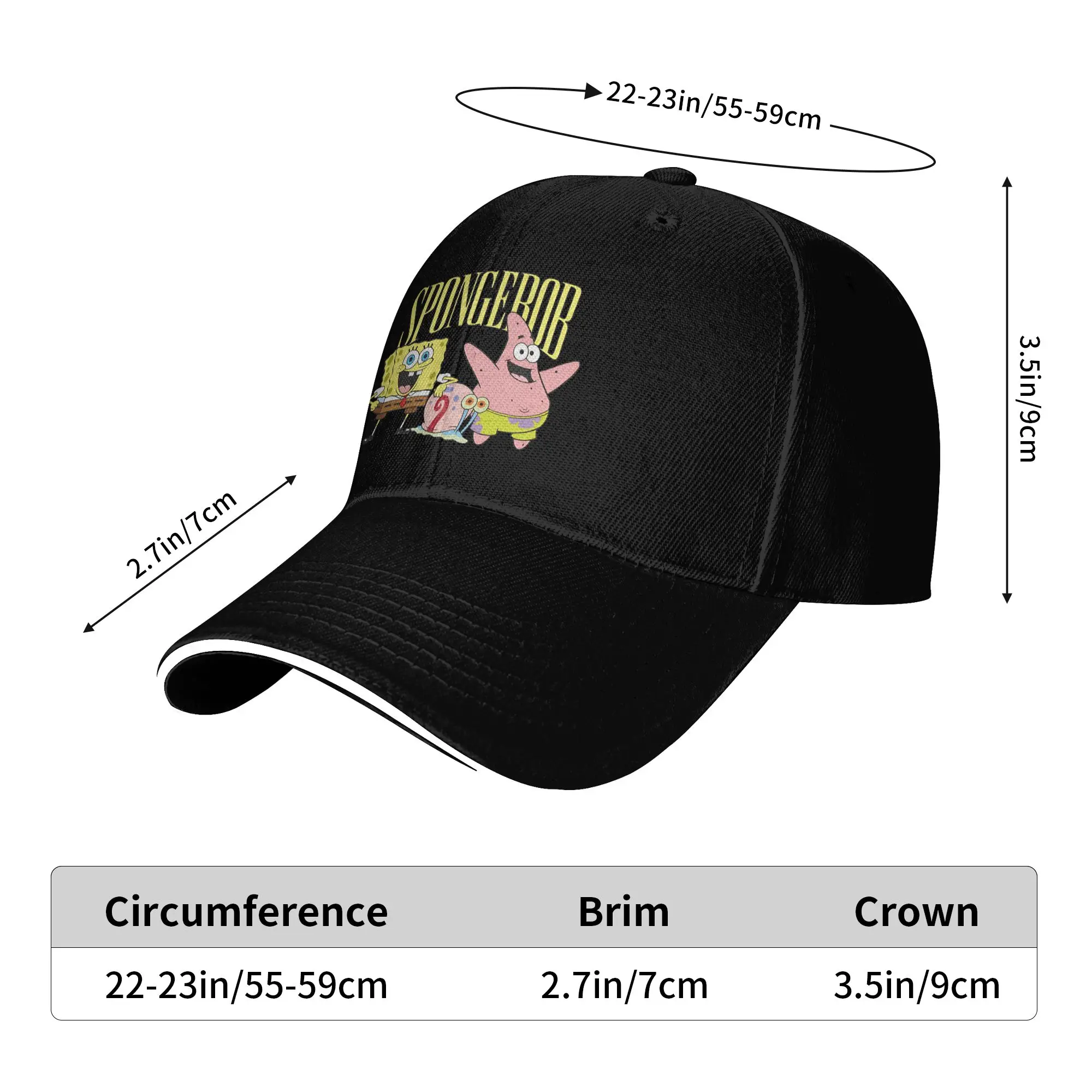 S-Spongebobs Casual Baseball Cap  Tennis Skate Trucker Hat Summer Sunscreen Men Women Street Style Snapback Cap