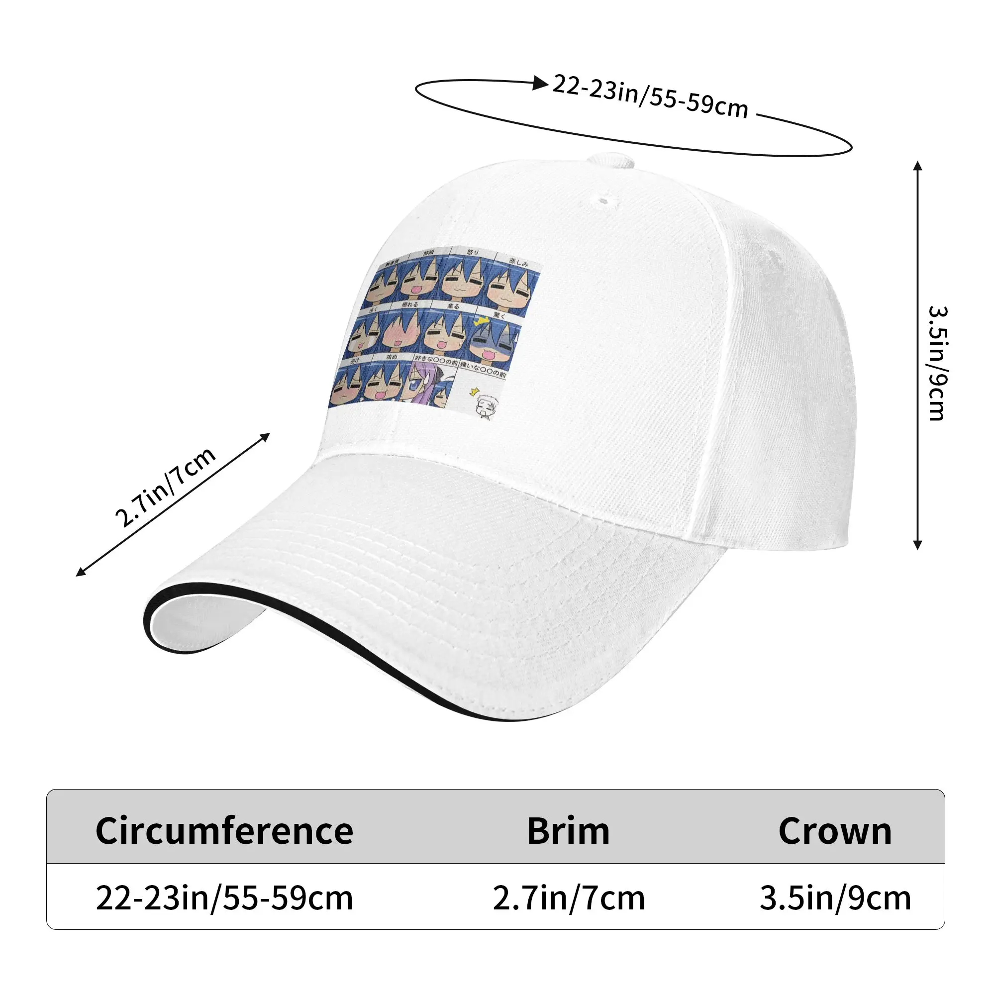 Konata izumi L-Lucky S-Star Sun Baseball Cap Summer Men Women  Print Trucker Hat Sunscreen y2k Cool Tennis Skate Baseball Caps