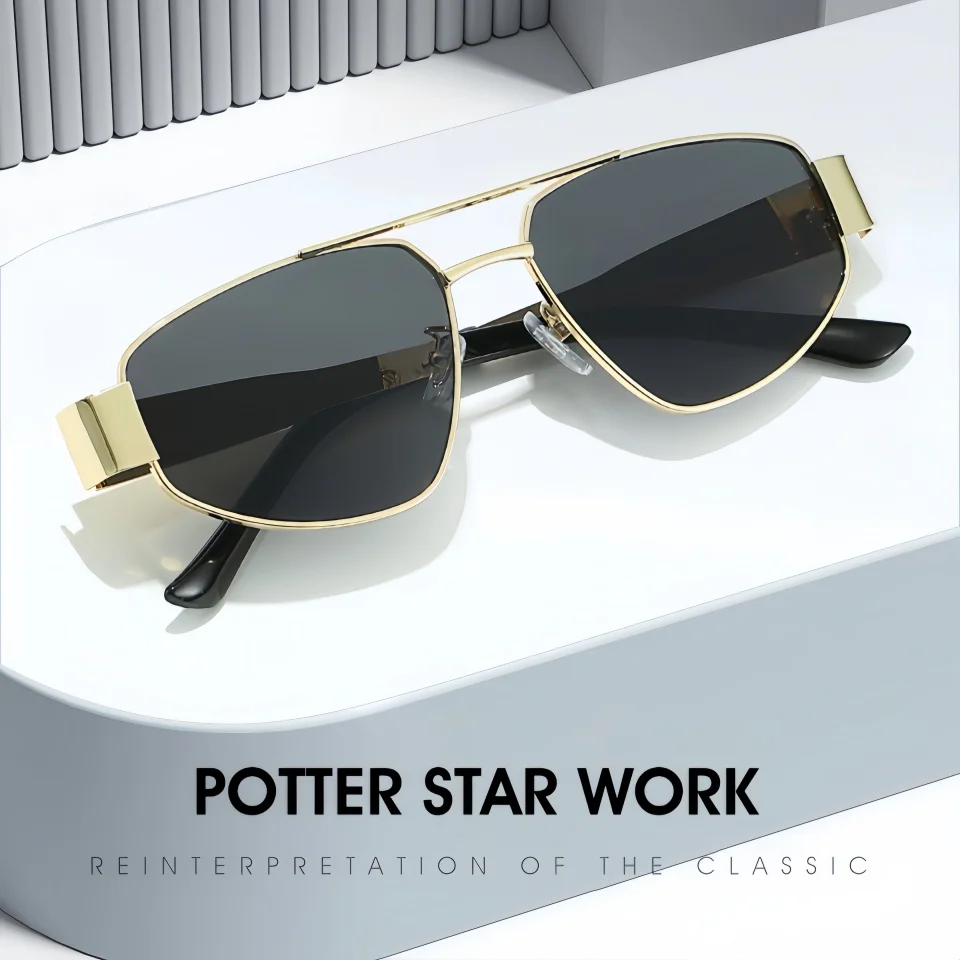 New Retro Fashion Metal Pilot High-End Design For Men‘s And Women’s Outdoor Driving Travel UV400 Gradient Sunscreen Sunglasses