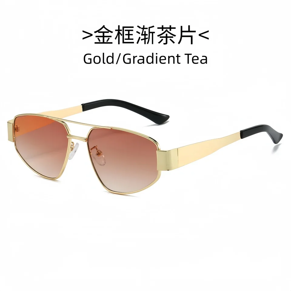 New Retro Fashion Metal Pilot High-End Design For Men‘s And Women’s Outdoor Driving Travel UV400 Gradient Sunscreen Sunglasses
