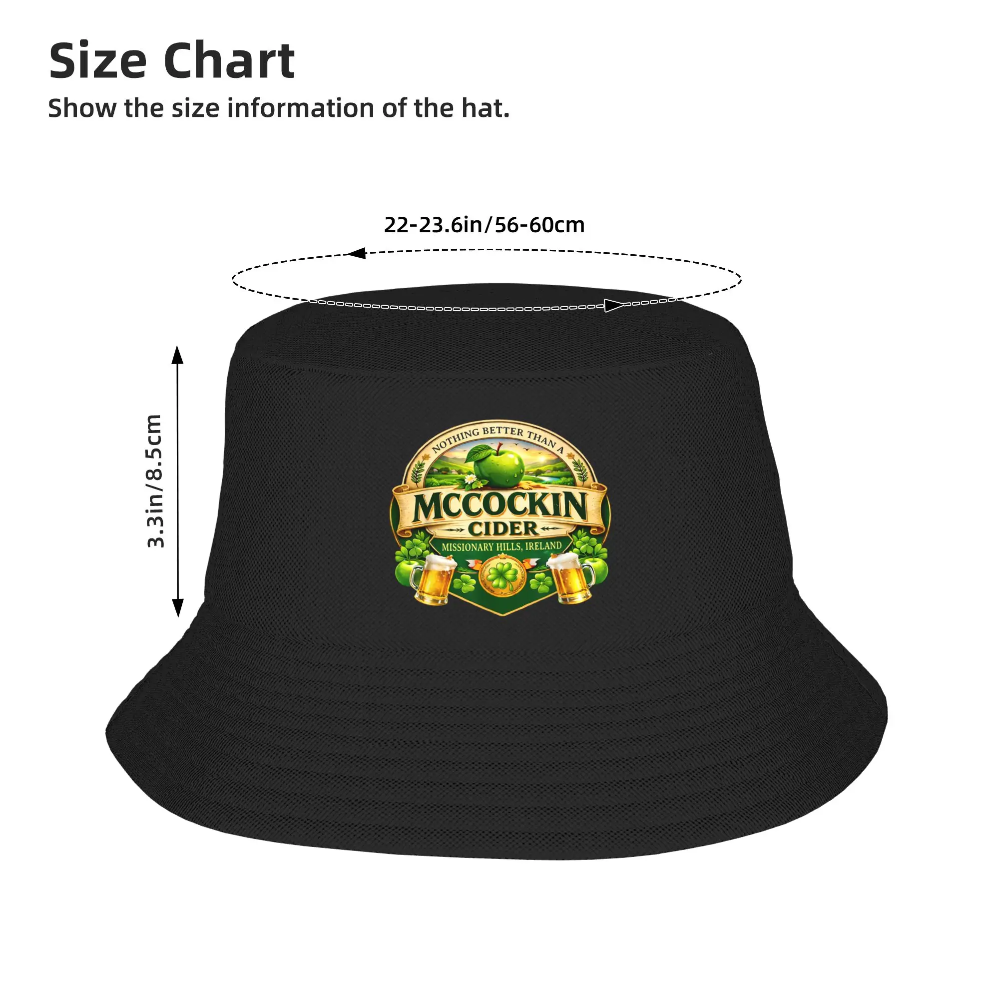 McCockin Cider McCain Funny St Patrick-s Day Bucket Hat For Men Women Fishing Caps Breathable Outdoor Printed Sunscreen Hats