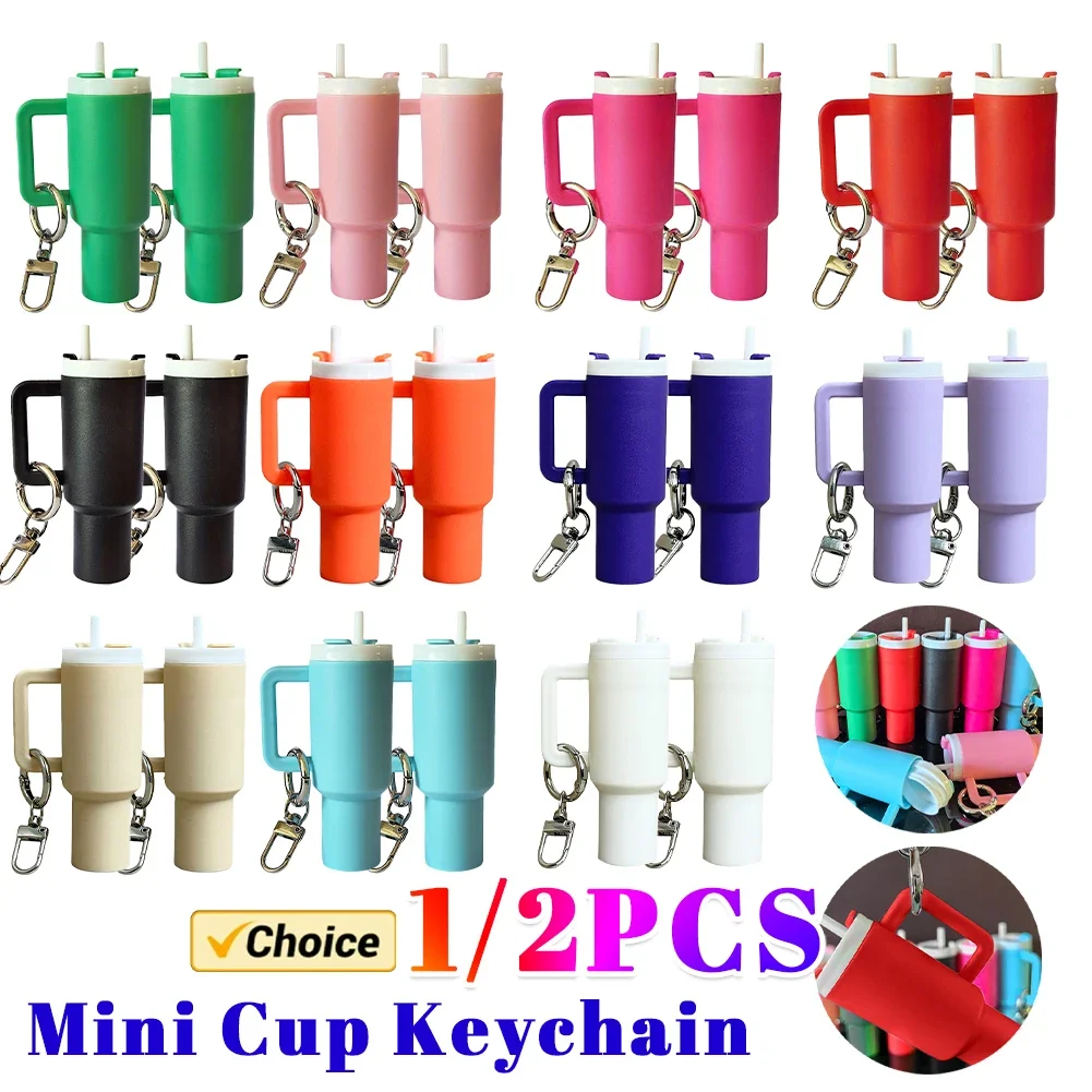 Mini Tumbler Cup Keychain Mini Tumbler Lip Balm Keychain Charms Key Ring for Women Handbag for Water Bottle Accessories