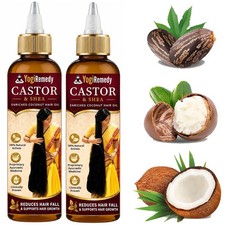 2 x Organic Castor and Shea Enriched Coconut Hair Oil For Men and Women - 100ml