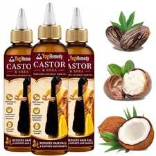 3 x Organic Castor and Shea Enriched Coconut Hair Oil For Men and Women - 100ml